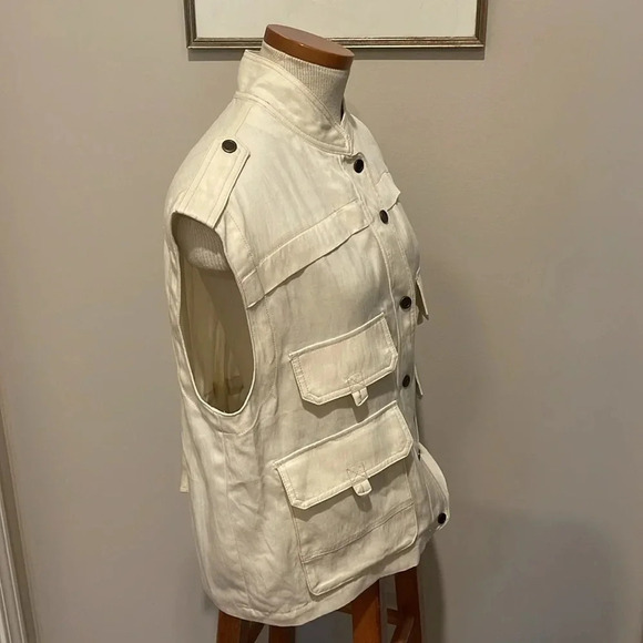 Anthropologie - Silky Utility Vest - Ivory - Size Small - Gently Used!! - Picture 9 of 15